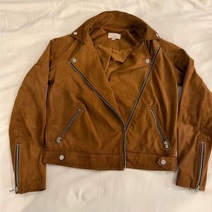 LOFT Tan Suede Jacket with Silver Accents